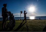 25 September 2021; Paul Casey of Team Europe watches his drive from the third tee box during his Saturday morning foursomes match with Tyrrell Hatton against Dustin Johnson and Collin Morikawa of Team USA at the Ryder Cup 2021 Matches at Whistling Straits in Kohler, Wisconsin, USA. Photo by Tom Russo/Sportsfile