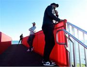 25 September 2021; Team Europe captain Padraig Harrington, left, and Team USA captain Steve Stricker watch the action atop a bridge overlooking the third and sixth greens during the Saturday morning foursomes matches at the Ryder Cup 2021 Matches at Whistling Straits in Kohler, Wisconsin, USA. Photo by Tom Russo/Sportsfile