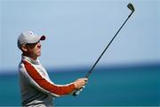 25 September 2021; Rory McIlroy of Team Europe watches his tee shot during his Saturday afternoon fourballs match against Dustin Johnson and Collin Morikawa of Team USA at the Ryder Cup 2021 Matches at Whistling Straits in Kohler, Wisconsin, USA. Photo by Tom Russo/Sportsfile