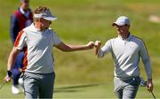 25 September 2021; Ian Poulter, left, and Rory McIlroy of Team Europe during their Saturday afternoon fourballs match against Dustin Johnson and Collin Morikawa of Team USA at the Ryder Cup 2021 Matches at Whistling Straits in Kohler, Wisconsin, USA. Photo by Tom Russo/Sportsfile