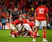 25 September 2021; Craig Casey of Munster during the United Rugby Championship match between Munster and Cell C Sharks at Thomond Park in Limerick. Photo by Seb Daly/Sportsfile
