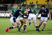 25 September 2021; Sene Naoupu of Ireland is tackled by Siobhan Cattigan of Scotland during the Rugby World Cup 2022 Europe qualifying tournament match between Ireland and Scotland at Stadio Sergio Lanfranchi in Parma, Italy. Photo by Roberto Bregani/Sportsfile