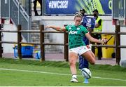 25 September 2021; Stacey Flood of Ireland kicks a conversion during the Rugby World Cup 2022 Europe qualifying tournament match between Ireland and Scotland at Stadio Sergio Lanfranchi in Parma, Italy. Photo by Roberto Bregani/Sportsfile