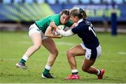 25 September 2021; Ciara Griffin of Ireland is tackled by Hannah Smith of Scotland during the Rugby World Cup 2022 Europe qualifying tournament match between Ireland and Scotland at Stadio Sergio Lanfranchi in Parma, Italy. Photo by Roberto Bregani/Sportsfile