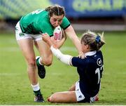 25 September 2021; Ciara Griffin of Ireland is tackled by Hannah Smith of Scotland during the Rugby World Cup 2022 Europe qualifying tournament match between Ireland and Scotland at Stadio Sergio Lanfranchi in Parma, Italy. Photo by Roberto Bregani/Sportsfile