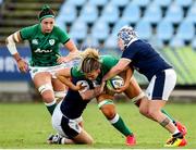 25 September 2021; Dorothy Wall of Ireland is tackled by Lana Skeldon of Scotland during the Rugby World Cup 2022 Europe qualifying tournament match between Ireland and Scotland at Stadio Sergio Lanfranchi in Parma, Italy. Photo by Roberto Bregani/Sportsfile