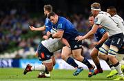 25 September 2021; Cian Healy of Leinster is tackled by Elrigh Louw of Vodacom Bulls during the United Rugby Championship match between Leinster and Vodacom Bulls at Aviva Stadium in Dublin. Photo by Brendan Moran/Sportsfile