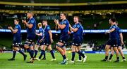 25 September 2021; Josh van der Flier of Leinster and his team-mates applaud the supporters after the United Rugby Championship match between Leinster and Vodacom Bulls at Aviva Stadium in Dublin. Photo by Brendan Moran/Sportsfile