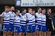 26 September 2021; Breaffy players stand for a minutes silence for the late Paddy Prendergast, All-Ireland Senior Football Championship winner with Mayo in 1950 and 1951, before the Mayo Senior Club Football Championship Group 4 match between Breaffy and The Neale at Breaffy GAA Club in Mayo. Photo by Piaras Ó Mídheach/Sportsfile