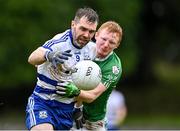 26 September 2021; Séamus O'Shea of Breaffy in action against Steven Conroy of The Neale during the Mayo Senior Club Football Championship Group 4 match between Breaffy and The Neale at Breaffy GAA Club in Mayo. Photo by Piaras Ó Mídheach/Sportsfile