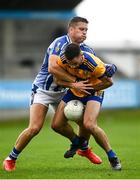26 September 2021; Dean Ryan of Na Fianna in action against Conal Keaney of Ballyboden St Enda's during the Go Ahead Dublin Senior Club Football Championship Group 1 match between Ballyboden St Endas and Na Fianna at Parnell Park in Dublin. Photo by David Fitzgerald/Sportsfile