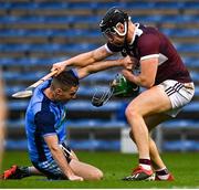 26 September 2021; James Mackey of Nenagh Éire Óg loses his helmet during a challenge with Dan McCormack of Borris-Ileigh during the Tipperary Senior Hurling Championship Group 4 match between Borris-Ileigh and Nenagh Éire Óg at Semple Stadium in Thurles, Tipperary. Photo by Sam Barnes/Sportsfile