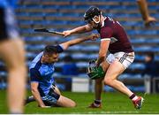 26 September 2021; James Mackey of Nenagh Éire Óg loses his helmet during a challenge with Dan McCormack of Borris-Ileigh during the Tipperary Senior Hurling Championship Group 4 match between Borris-Ileigh and Nenagh Éire Óg at Semple Stadium in Thurles, Tipperary. Photo by Sam Barnes/Sportsfile