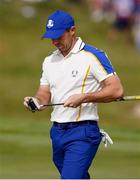 26 September 2021; Rory McIlroy of Team Europe reacts to a putt on the first green during his Sunday singles match against Xander Schauffele of Team USA at the Ryder Cup 2021 Matches at Whistling Straits in Kohler, Wisconsin, USA. Photo by Tom Russo/Sportsfile