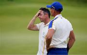 26 September 2021; Rory McIlroy of Team Europe reacts after winning his Sunday singles match 3&2 against Xander Schauffele of Team USA at the Ryder Cup 2021 Matches at Whistling Straits in Kohler, Wisconsin, USA. Photo by Tom Russo/Sportsfile