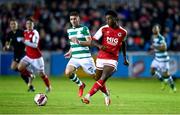 24 September 2021; James Abankwah of St Patrick's Athletic during the SSE Airtricity League Premier Division match between St Patrick's Athletic and Shamrock Rovers at Richmond Park in Dublin. Photo by Sam Barnes/Sportsfile