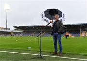 26 September 2021; Tipperary Manager Colm Bonnar is interviewed for TG4 before the Tipperary Senior Hurling Championship Group 4 match between Borris-Ileigh and Nenagh Éire Óg at Semple Stadium in Thurles, Tipperary. Photo by Sam Barnes/Sportsfile