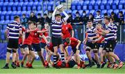 27 September 2021; Casper Gabriel of Terenure College in action during the Bank of Ireland Leinster Schools Junior Cup Round 1 match between CUS and Terenure College at Energia Park in Dublin. Photo by Eóin Noonan/Sportsfile