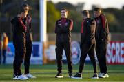 27 September 2021; Bohemians players, including Rob Cornwall, centre, inspect the pitch before the SSE Airtricity League Premier Division match between Dundalk and Bohemians at Oriel Park in Dundalk, Louth. Photo by Ben McShane/Sportsfile