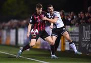 27 September 2021; Rory Feely of Bohemians in action against Michael Duffy of Dundalk during the SSE Airtricity League Premier Division match between Dundalk and Bohemians at Oriel Park in Dundalk, Louth. Photo by Ben McShane/Sportsfile