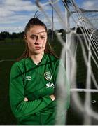 29 September 2021; Republic of Ireland Women's Under-19 goalkeeper Rugile Auskalnyte at a media event to confirm that their UEFA Women's Under-19 European Championship Qualifying Round games in October will be held in Limerick. Photo by David Fitzgerald/Sportsfile