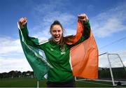 29 September 2021; Republic of Ireland Women's Under-19 goalkeeper Rugile Auskalnyte at a media event to confirm that their UEFA Women's Under-19 European Championship Qualifying Round games in October will be held in Limerick. Photo by David Fitzgerald/Sportsfile