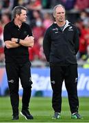 25 September 2021; Cell C Sharks head coach Sean Everitt, left, with Cell C Sharks consultant Brendan Venter before the United Rugby Championship match between Munster and Cell C Sharks at Thomond Park in Limerick. Photo by Piaras Ó Mídheach/Sportsfile