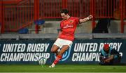 25 September 2021; Joey Carbery of Munster takes a kick during the United Rugby Championship match between Munster and Cell C Sharks at Thomond Park in Limerick. Photo by Piaras Ó Mídheach/Sportsfile
