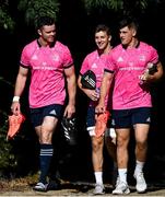 28 September 2021; James Ryan, Mark Hernan, and Dan Sheehan during a Leinster Rugby squad training session at UCD in Dublin. Photo by Harry Murphy/Sportsfile