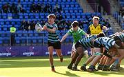 28 September 2021; Cody Fitzpatrick of St Gerard's School during the Bank of Ireland Leinster Schools Junior Cup Round 1 match between Gonzaga College and St Gerard's School at Energia Park in Dublin. Photo by Matt Browne/Sportsfile