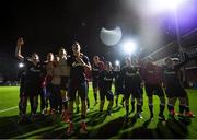 29 September 2021; Marko Lazetic of Crvena Zvezda, centre, and team-mates celebrate following the UEFA Youth League First Round First Leg match between St Patrick’s Athletic and Crvena Zvezda at Richmond Park in Dublin. Photo by David Fitzgerald/Sportsfile