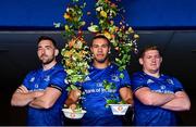 30 September 2021; Leinster Rugby players, from left, Jack Conan, Adam Byrne and Tadhg Furlong were in Dublin to announce details of an exciting new partnership which will see Just Eat become the Official Food Delivery Partner of Leinster Rugby. Delivering a range of delicious matchday and mealtime options from your favourite local restaurants straight to your door, a 20% celebratory discount will be available on Just Eat from 12 noon - 6pm this Sunday as Leinster take on the Dragons at Rodney Parade. Customers and fans are invited to enter the code ‘AWAYDAY’ at checkout to avail of this offer. Visit www.just-eat.ie for further information. Photo by Brendan Moran/Sportsfile