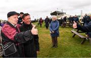 30 September 2021; Jockey Frankie Dettori, second from right, with Don Hanks from Walkinstown before the racing at Bellewstown Racecourse in Collierstown, Meath. Photo by Matt Browne/Sportsfile