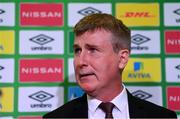 30 September 2021; Republic of Ireland manager Stephen Kenny during his Republic of Ireland squad announcement at FAI Headquarters in Abbotstown, Dublin Photo by Harry Murphy/Sportsfile
