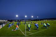 1 October 2021; Finn Harps players warm-up before the SSE Airtricity League Premier Division match between Finn Harps and Dundalk at Finn Park in Ballybofey, Donegal. Photo by Ramsey Cardy/Sportsfile