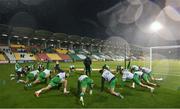 1 October 2021; Shamrock Rovers players warm up before the SSE Airtricity League Premier Division match between Shamrock Rovers and Derry City at Tallaght Stadium in Dublin. Photo by Eóin Noonan/Sportsfile