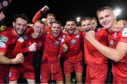 1 October 2021; Shelbourne players celebrate after the SSE Airtricity League First Division match between Shelbourne and Treaty United at Tolka Park in Dublin. Photo by Matt Browne/Sportsfile