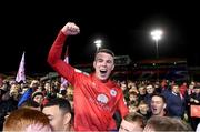 1 October 2021; Dayle Ronney of Shelbourne celebrates after the SSE Airtricity League First Division match between Shelbourne and Treaty United at Tolka Park in Dublin. Photo by Matt Browne/Sportsfile