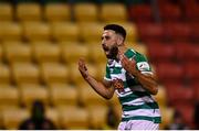 1 October 2021; Roberto Lopes of Shamrock Rovers celebrates after the SSE Airtricity League Premier Division match between Shamrock Rovers and Derry City at Tallaght Stadium in Dublin. Photo by Eóin Noonan/Sportsfile