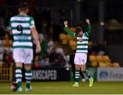 1 October 2021; Sean Gannon of Shamrock Rovers celebrates after the SSE Airtricity League Premier Division match between Shamrock Rovers and Derry City at Tallaght Stadium in Dublin. Photo by Eóin Noonan/Sportsfile