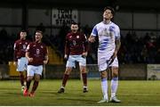 1 October 2021; Ruairi Keating of Galway United reacts to missing a penalty during the SSE Airtricity League First Division match between Cobh Ramblers and Galway United at St Colman's Park in Cobh, Cork. Photo by Michael P Ryan/Sportsfile
