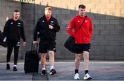 2 October 2021; Peter O'Mahony of Munster, right, and team-mates arrive before the United Rugby Championship match between Munster and DHL Stormers at Thomond Park in Limerick. Photo by Sam Barnes/Sportsfile