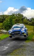 3 October 2021; Callum Devine and co-driver Brian Hoy, in a Ford Fiesta Rally 2, during special stage 1 of the Donegal Harvest Stages Rally in Donegal. Photo by Philip Fitzpatrick/Sportsfile