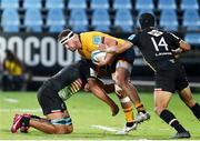2 October 2021; Rob Herring of Ulster is tackled by David Sisi of Zebre, left, during the United Rugby Championship match between Zebre and Ulster at Stadio Sergio Lanfranchi in Parma, Italy. Photo by Roberto Bregani/Sportsfile
