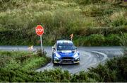 3 October 2021; Callum Devine and co-driver Brian Hoy, in a Ford Fiesta Rally 2, during special stage 4 of the Donegal Harvest Stages Rally in Donegal. Photo by Philip Fitzpatrick/Sportsfile