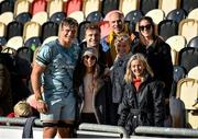 3 October 2021; Josh van der Flier of Leinster and his family after winning his 100th cap in the United Rugby Championship match between Dragons and Leinster at Rodney Parade in Newport, Wales. Photo by Harry Murphy/Sportsfile