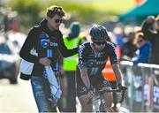 3 October 2021; Nicholas Roche of Team DSM is consoled by his cousin Erik Fitzhugh, left, after the senior men's road race at the 2021 Cycling Ireland Road National Championships in Wicklow. Photo by David Fitzgerald/Sportsfile