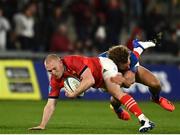 2 October 2021; Keith Earls of Munster is tackled by Dan du Plessis of DHL Stormers during the United Rugby Championship match between Munster and DHL Stormers at Thomond Park in Limerick. Photo by Sam Barnes/Sportsfile