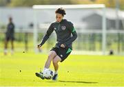 4 October 2021; Louie Watson during a Republic of Ireland U21 training session at the FAI National Training Centre in Abbotstown in Dublin. Photo by Seb Daly/Sportsfile