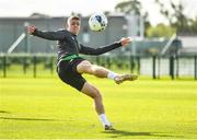 4 October 2021; Evan Ferguson during a Republic of Ireland U21 training session at the FAI National Training Centre in Abbotstown in Dublin. Photo by Seb Daly/Sportsfile